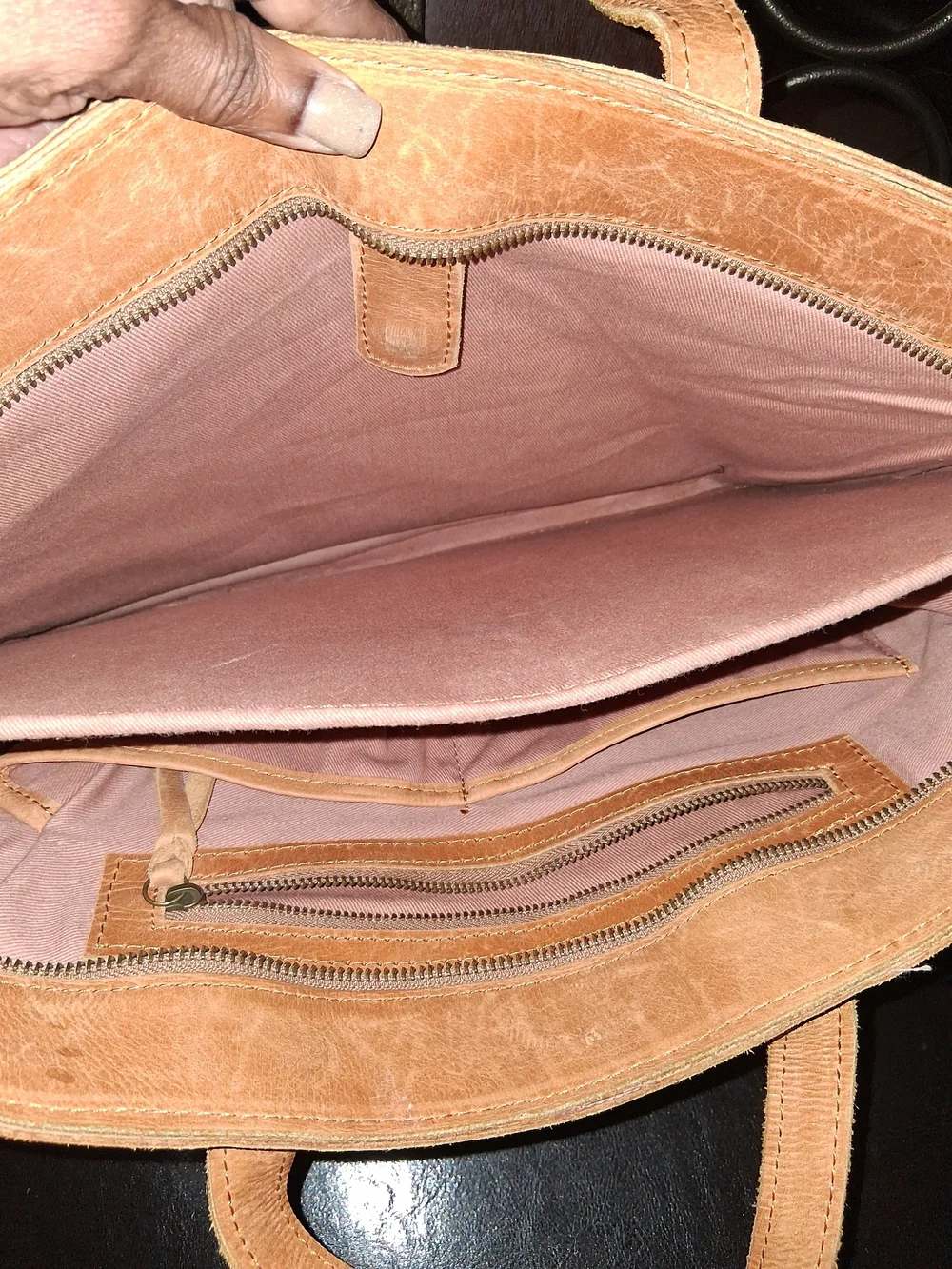 Able Handcrafted Leather Bag  with Leather Logo Patch